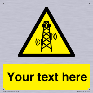 Custom warning RF radiation transmitter